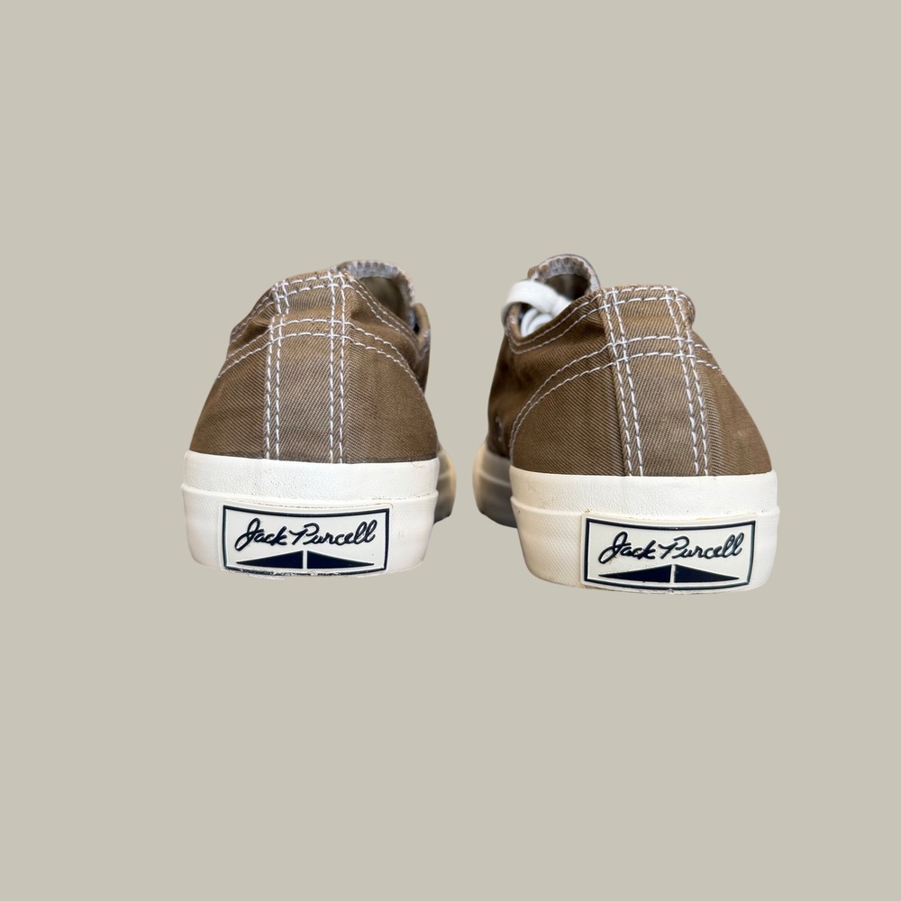 Converse Jack Purcell Low Top Brown Canvas Sneakers - Mens 3.5 Womens 5 - Picture 6 of 7
